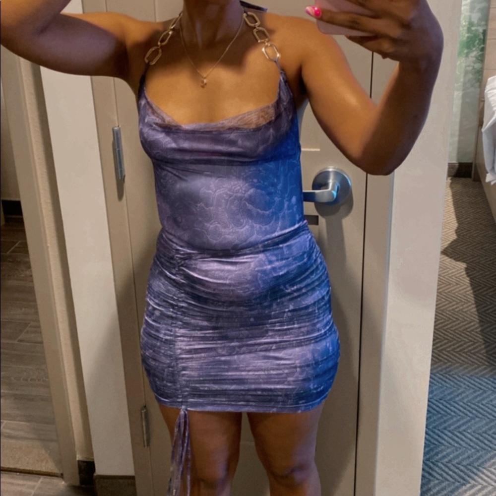 Snake print mini dress